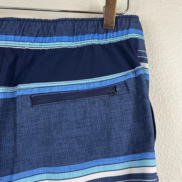 Speedo Tech Volley Men's Swim Trunks Shorts Peacoat Blue Stripe Size S - Picture 6 of 8
